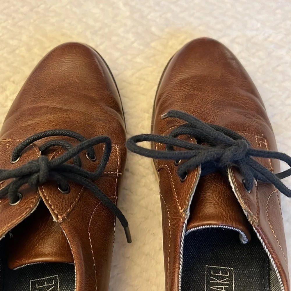 Max & Jake Kids Brown Faux Leather Oxford Dress Shoes Size 3M